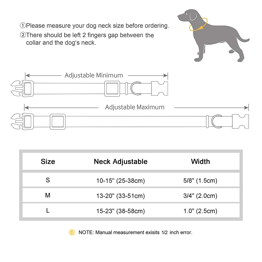 Personalized Nylon Dog Collar Mesh Breathable Padded Dog Collars Custom Pet ID Collars Waterproof Necklace for Small Medium Dogs