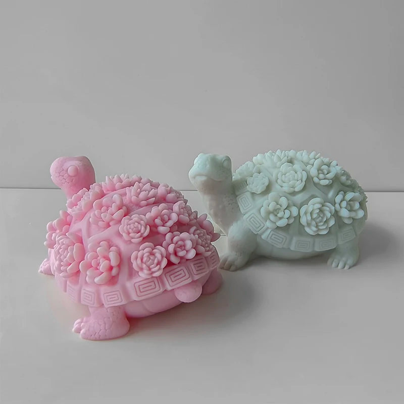 3D Turtle Silicone Mold DIY Scented Candle Plaster Succulent Tortoise Resin Drip Gel Ornaments Mould Home Decoration Crafts