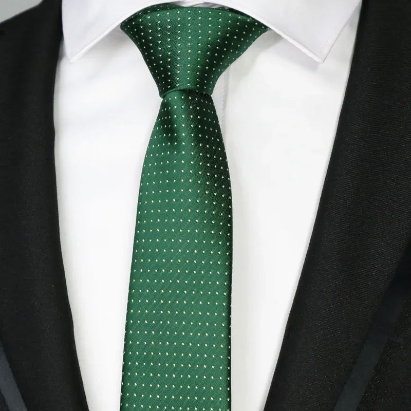 New Slim Narrow Skinny 6CM Mens Necktie Neck Ties For Man Plaids Polka Dot Striped Jacquard Cravat Business Party Corbatas