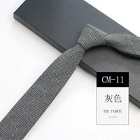 Classic 6cm Solid Navy Brown Neckties For Men Narrow Soft Cotton Neck Ties Casual White Tie Club Party Shirt Accessories Cravat