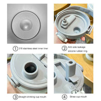 1L/1.2L Large Capacity Thermo Bottle with Straw Stainless Steel Thermal Water Bottle Keep Cold and Hot Thermos Cup Vacuum Flask