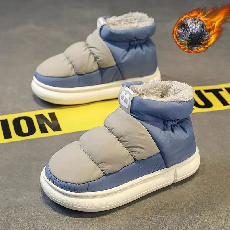 Snow Boots Men Women Winter 2024 New Lovers Plush Thick Comfortable Cotton Shoes Waterproof Anti Slip Outdoor Casual Shoes Flats