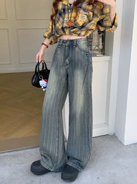 Casual Loose Jeans Wide Leg Flared Trousers High Waist Comfort Stretch Denim Pants for Women Fashion Trend  Women's jeans