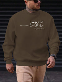 Men's Sweatshirt 2025 New Arrival Minimalist Cozy Relaxed Fit Elegant Calligraphy “Be the Light” Matthew 5:14 Quote Top