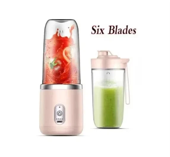 USB Personal Mini Juicer Cup Portable Handheld Travel Blender with Single Double Cups for Water Bottles