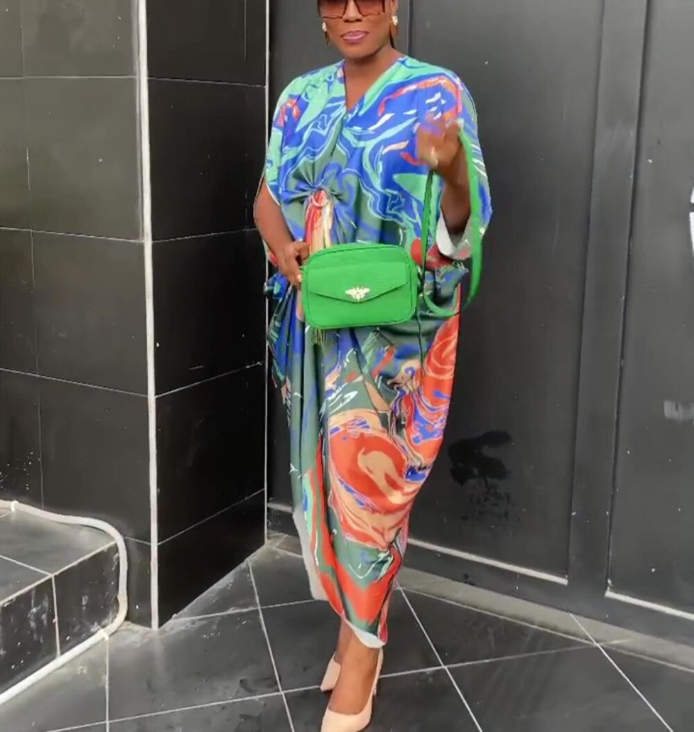 Summer African Printed Maxi Dress Women Causal V Neck Flare Ruffle Sle Mega Mart Center Summer African Printed Maxi Dress Women Causal V Neck Flare Ruffle Sle Mega Mart Center