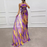 2025 Spring Women Chiffon Dress Print Sleeveless Casual Dress Bohemian Dress Female Summer Holiday Fashion Beach Lady Clothes