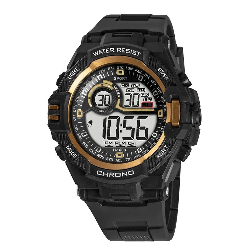 Sports Electronic Watch for Man Outdoor Sport Watch Stopwatch Waterproof Calendar Digital Clock Wristwatch for Boys Student Teen
