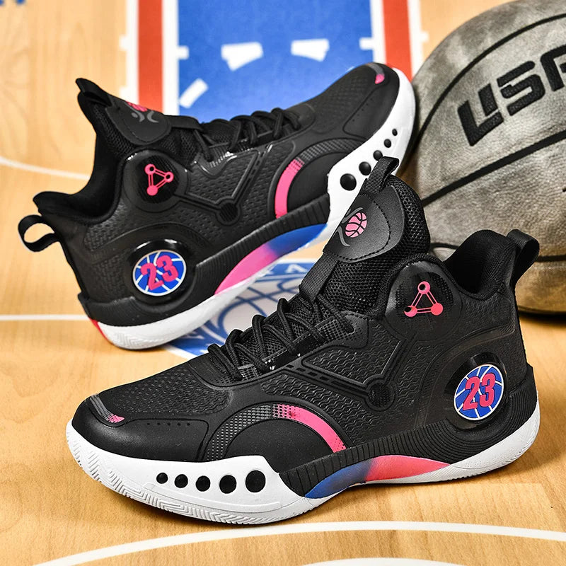 New high top basketball shoes Breathable comfortable sports shoes for men and women training athletes casual student shoes