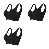 3PCS/lot Hollow out Breathable Sports Bra With Pad Plus Size Seamless Vest For Women Active Wirefree Brassiere Push Up Bra S-6XL