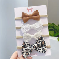 4Pcs/Set Flower Bows Headband Baby Hairband for Girl Children Elastic Hair Bands Soft Toddler Newborn Cute Hair Accessories Gift