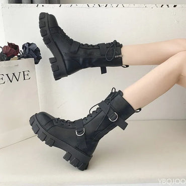 Elegant minimalist Women's Boots women shoes Fashionable versatile new spring Autumn New comfortable Thick-heeled Shoes