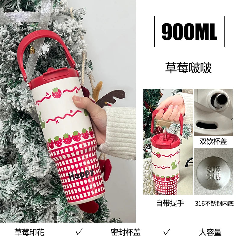 Large Capaci Stainl Steel Thermal Cup Creative g Ice King Car Beverage Insulated Water Cup Faionable St Lid G...