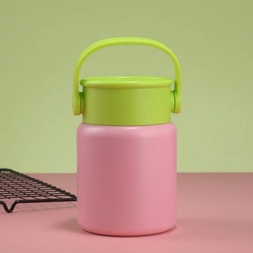 Durable Insulated Stainless Steel Thermos Cup Portable 500ml Thermos Pot Leak Proof with Spoon Vacuum Flask Picnic