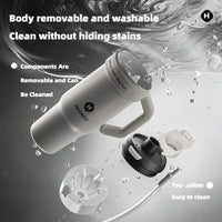 1pc Stainless Steel Ice Tumbler 1200ml Insulated Cup With Handle & Straw Keeps Cold For 24 Hrs Car Insulation Cup Coffee Water