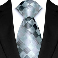 Luxury 8CM Mens Ties Plaid Checks Stripes Classic Business Necktie Jacquard Woven Neck ties For Men Groom Wedding Party Neckwear