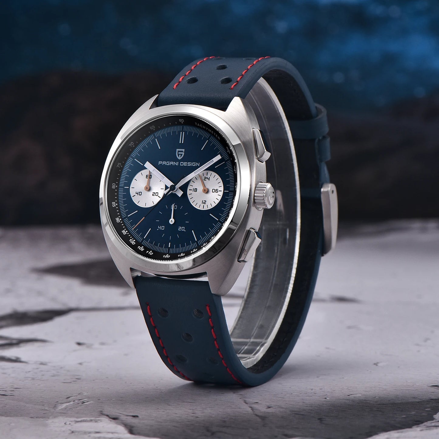 PAGANI DESIGN 2024 Retro Luxury Men's Watches Sports Chronograph VK63 Quartz Watch For Men AR Sapphire Waterproof Leather Clock