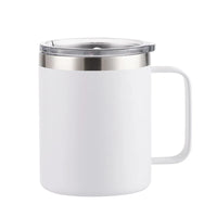 Custom Logo Name Stainless Steel Insulated Coffee Mug Tumbler with Handle 12 oz 360ml Tumbler Cup with Lid for Hot & Cold Drinks