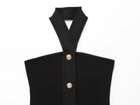 MUJER Black Flare Pants Sets for Women 2 Pieces High Waist Trousers Suits Woman Outfit off Shoulder Halter Top Female Lady Sets