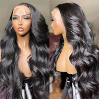 200 Density Body Wave Transparent 13x4 Lace Front Human Hair Wigs 28 30 Inch Water Wave Remy HD 4x4 Frontal Wig For Black Women