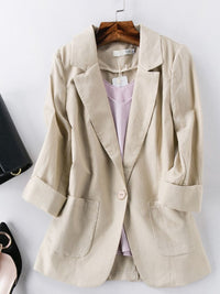 Fashion Women Jacket Casual Solid Blazers Work Outerwear Slim Office Lady Coat Spring Autumn Chic Clothing Tops New 2023