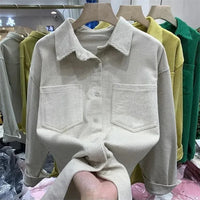Solid Color Spring Female Corduroy Shirt Coat Women Leisure Long Sleeved Cardigan Blouse Jackets Ladies New Fashion Outwear