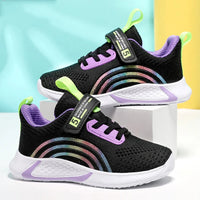 Spring Autumn Kids Girls Casual Shoes Child Breathable Mesh Sneakers Student's Anti-Slip Sport Walking Footwear Size 28-38