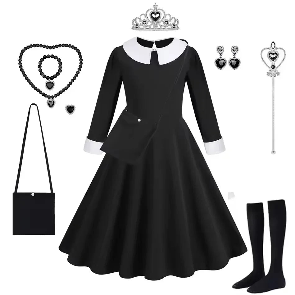 Black Dress Girls Role Playing Halloween Costume Cosplay Apparel