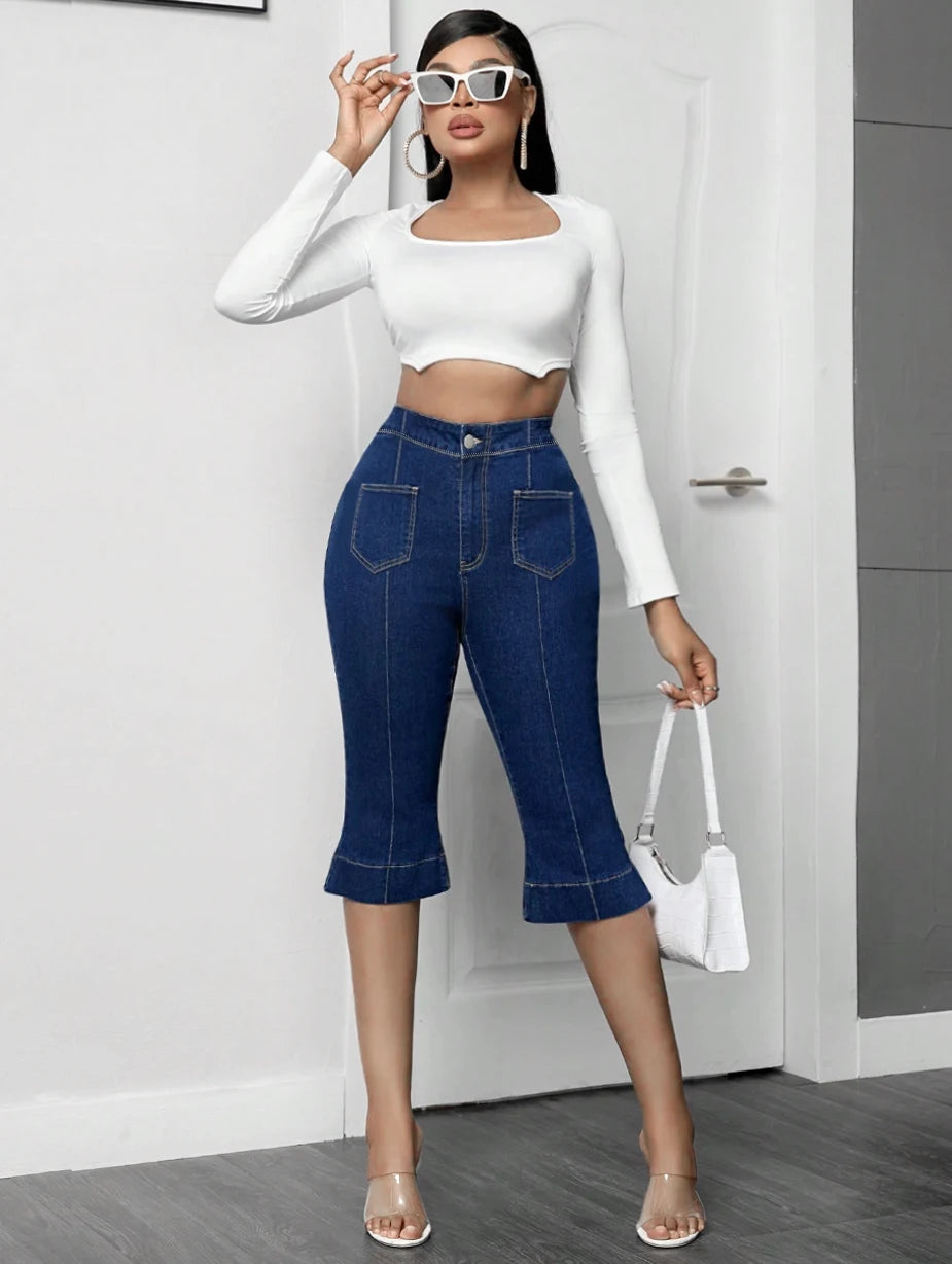 High-Waisted Stretchy Jeans | Casual Daily Versatile Design, Butt-Lifting Effect, Front Pocket Detail, Must-Have for sure