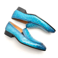 Fashion Blue Loafer Shoes for Men New Design Slip-on Mens Dress Shoe Premium Leather Daily Wearing Casual Comfortable Party Shoe