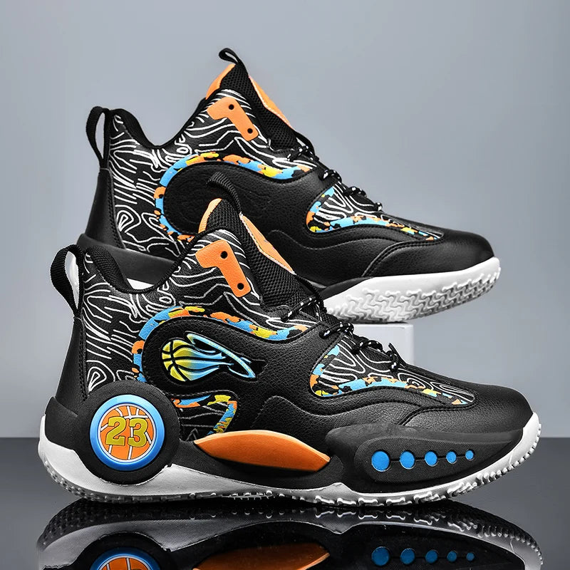 Men's Basketball Shoes Breathable Cushioning Non-Slip Wearable Runing Shoes Gym Training Athletic Basketball Sneakers for Men