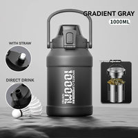 Thermos Water Bottle With Straw Handle Cup 316 Stainless Steel Flask Large Capacity Vacuum Insulated Tumbler