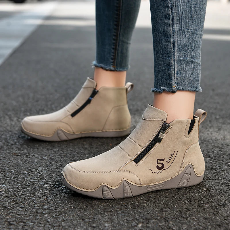 New Spring Women Ankle Boots Outdoor Casual Walking Boots Fashion Comfortable Women's Shoes High Top Autumn Women's Sneakers