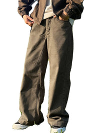 New American Casual Retro Straight Jeans for Men's Niche Loose Trousers Trendy