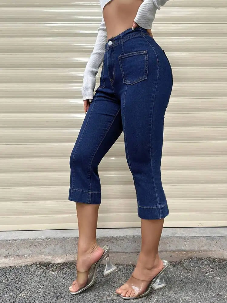 High-Waisted Stretchy Jeans | Casual Daily Versatile Design, Butt-Lifting Effect, Front Pocket Detail, Must-Have for sure