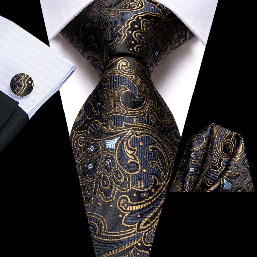 Hi-Tie Blue Business Solid 100% Silk Men&#39;s Tie NeckTie 8.5cm Ties for Men Formal Luxury Wedding High Quality Gravata