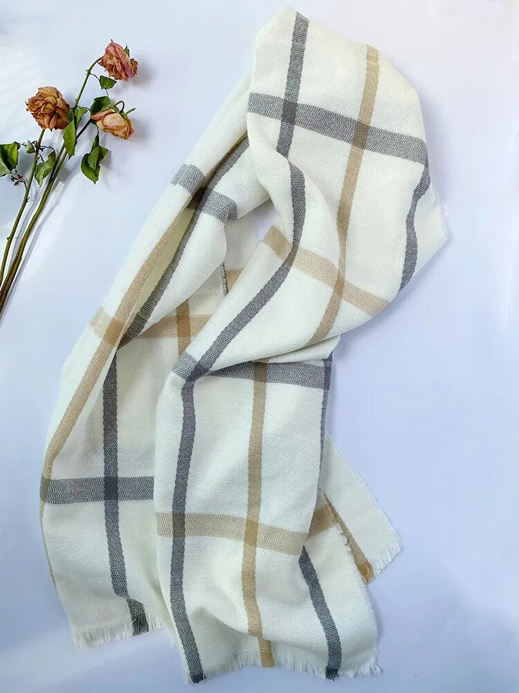 Free Shipping Autumn Winter Women Vintage Scarfs Ladies Imitation Cashmere Plaid Scarves Mujer Pashmina Bufanda Hijab Wrap Shawl