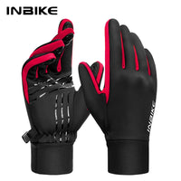 INBIKE Winter Gloves for Men Women Thermal Fleece Cycling Gloves Full Finger Touchscreen Anti-Shock Road Mountain Bicycle Gloves