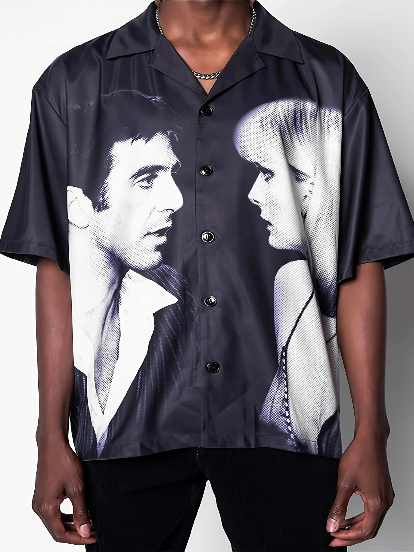 Me And You Button Down Shirt Summer Hot Sale Loose Plus Size Fit Printed Men's Shirt Camicia Uomo Masculina Roupa De Homem
