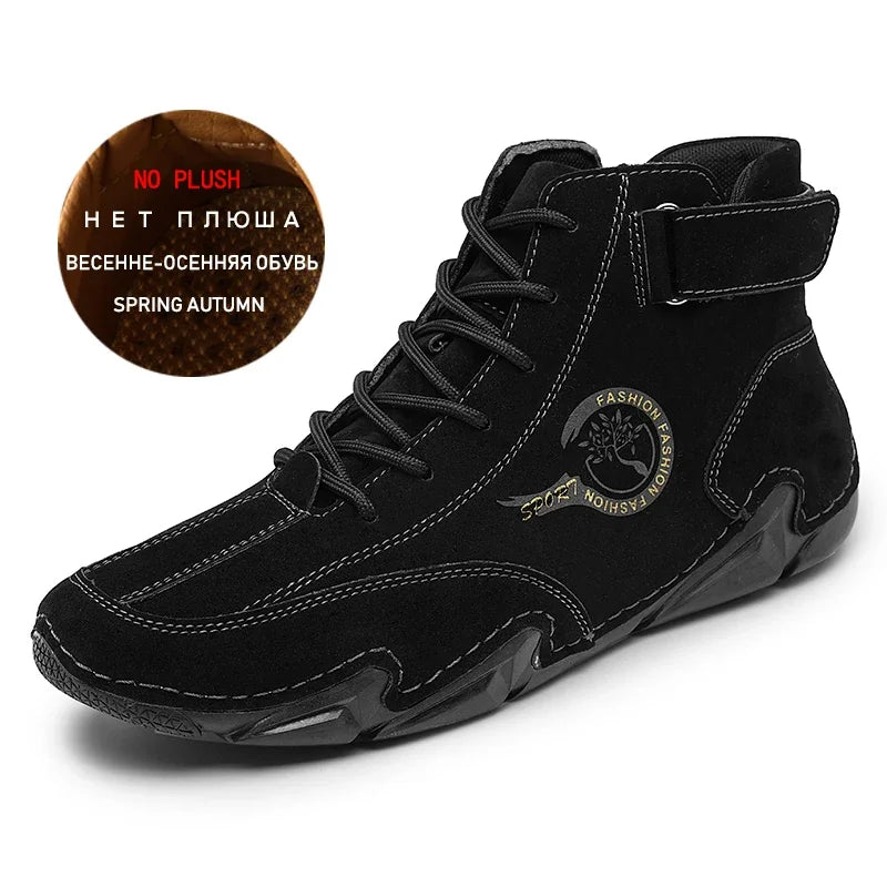 Men Boots Casual Leather Luxury High Top Sneakers Luxury Loafer Shoes for Men Motorcycle Ankle Boots 2023 New In Footwear