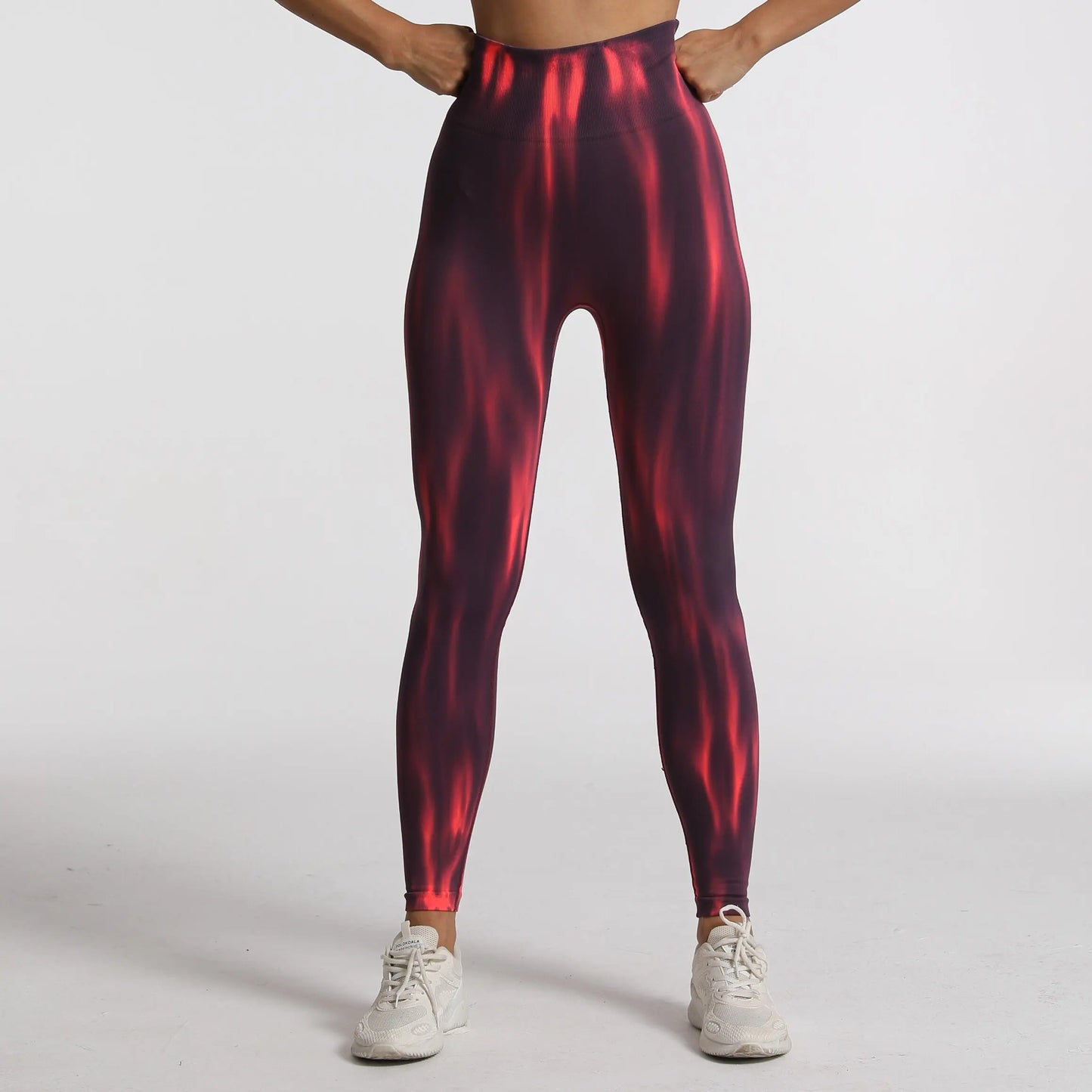 New Tie Dyed High Waist Gym Leggings Push Up Scrunch Seamless Thick Sports Pants Elastic Soft Yoga Workout Leggins Women
