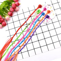 6Pcs/Set Colorful Braids Hair Extensions with Hair Clips Girls Rainbow Braided Ponytail Hairpieces Hair Accessories for Kids