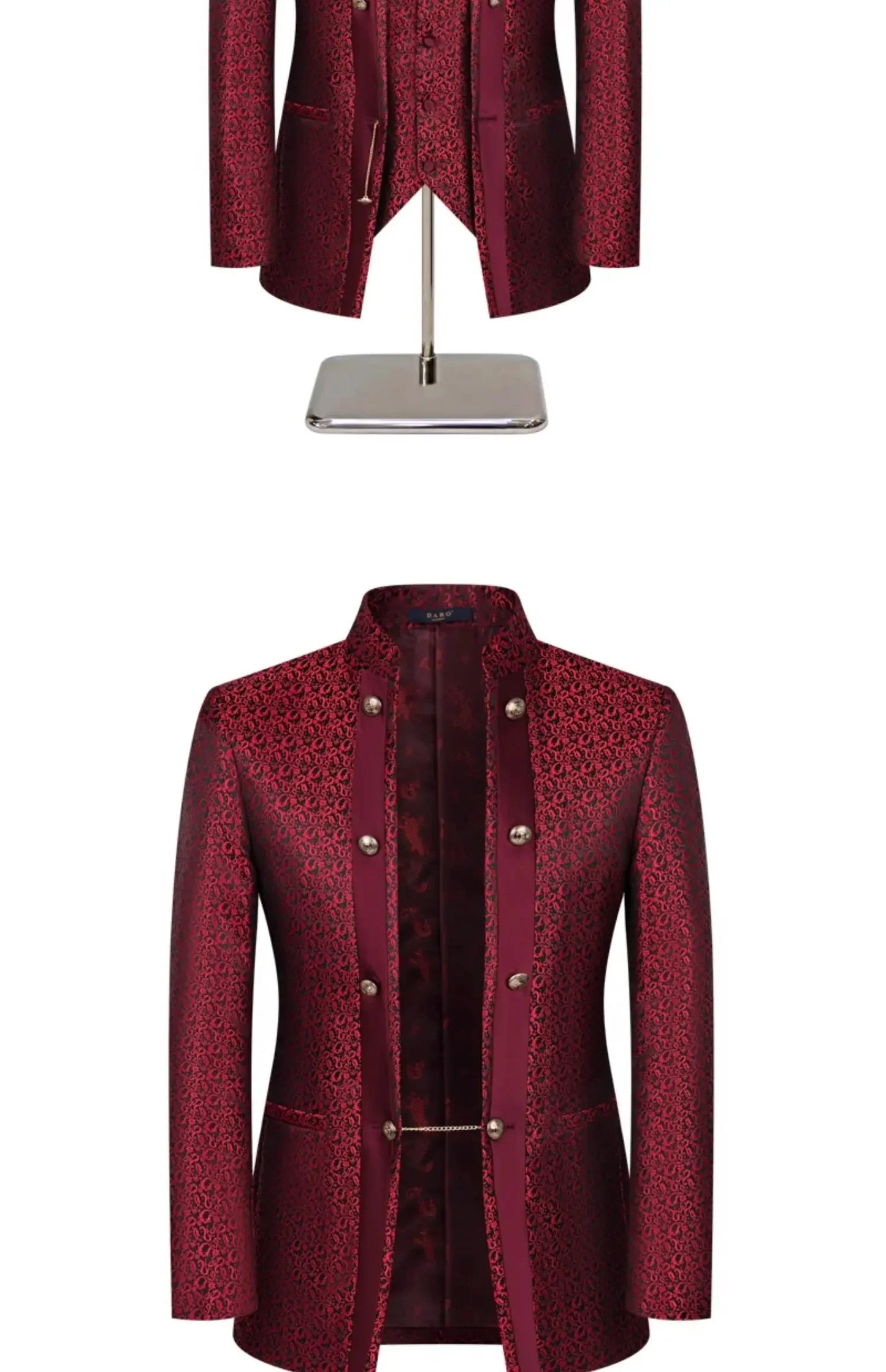 2025 New Wedding Host Performance Men's Suit Dress Three-piece Botanical Floral Pattern  Blazer  for Men with Pants and Vest