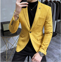 Fashion England Style Autumn Winter Thick Men&#39;s Velvet Suit Jacket / Male High Quality 2022 New Plus Size Blazers Coat