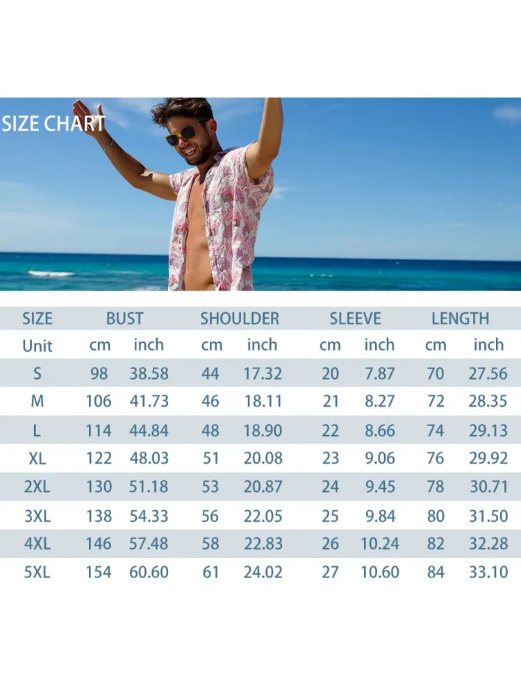 Men's Lapel Button Down Shirt T-Shirt New Floral Print Hawaii Beach Vacation Short Sleeve Breathable Fashion Men's Shirt Tops
