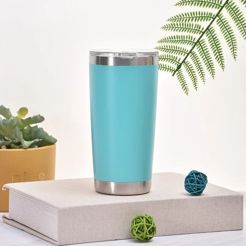 20oz High Color Double Layer Stainless Steel Insulated Cup Car Cup Ice Cream Cup Beer Cup Outdoor Portable Water Cup