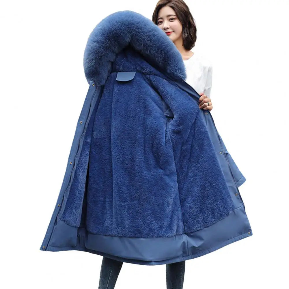 Winter Jacket 2024 New Women Parka Long Coat Wool Liner Hooded Jacket Fur Collar Thick Warm Snow Wear Padded Parka Down Coat