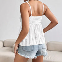 2026 Summer New Fashion Women's Top Spaghetti Strap Camisole Ruffled Hem Chest Folds Sweet Summer Blouse Y2k Clothing
