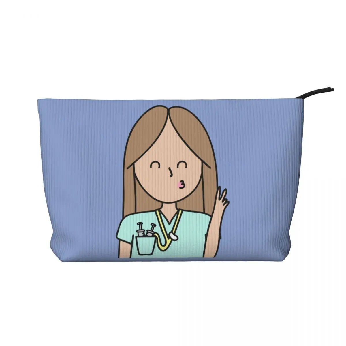 Custom Cartoon Doctor Nurse Enfermera En Apuros Toiletry Bag Women Cosmetic Makeup Organizer Lady Beauty Storage Dopp Kit Box