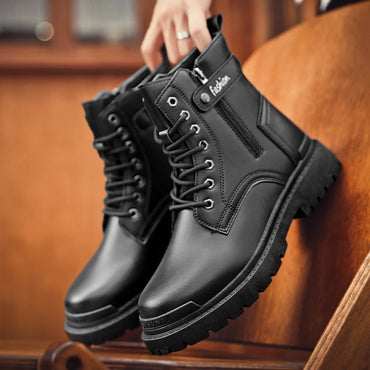 Men's new casual boots fashion versatile four season wear-resistant comfortable high top boots fashion outdoor youth work boots